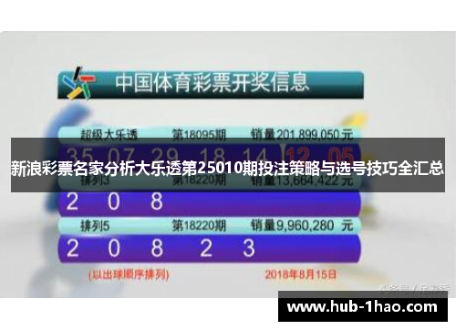 新浪彩票名家分析大乐透第25010期投注策略与选号技巧全汇总